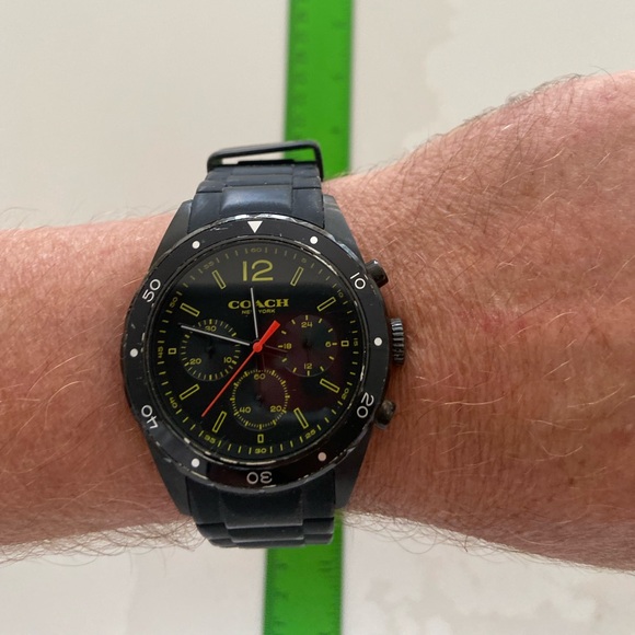 Coach New York Quartz Stainless Rubber Band Strap Men's Watch New Battery look - Picture 1 of 6